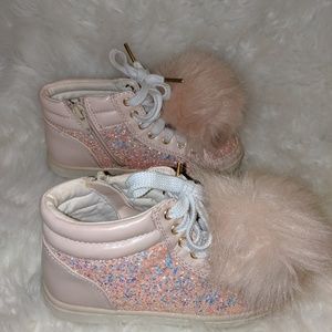 Justice Pink POM girl sneakers